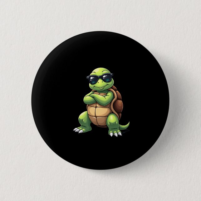 Dabbing Sea Turtle Animal Lover Save The Turtles ( Button (Vorderseite)