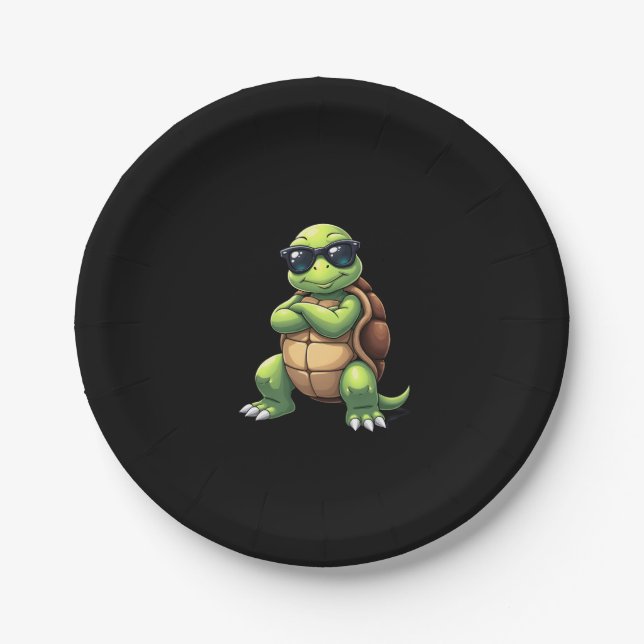 Dabbing Sea Turtle Animal Lover Save The Turtles ( Pappteller (Vorderseite)