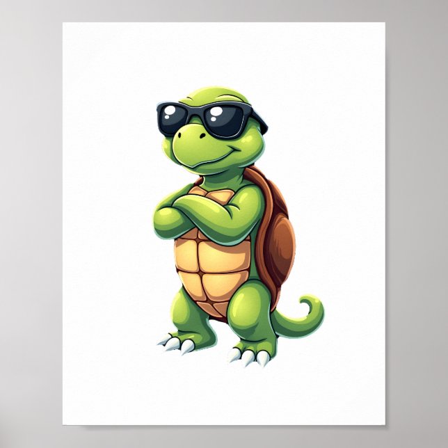 Dabbing Sea Turtle Animal Lover Save The Turtles ( Poster (Vorne)