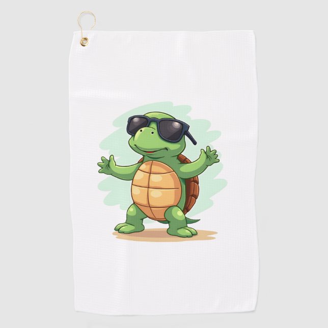 Dabbing Sea Turtle Animal Lover Save The Turtles T Golfhandtuch (Vorderseite)