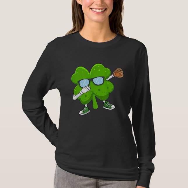 Dabbing Shamrock cricket St Patricks Day Men Women T-Shirt (Vorderseite)
