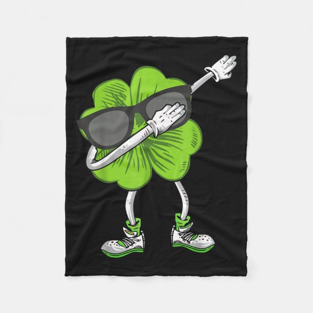 Dabbing Shamrock St Patrick's Day Funny Irish Boys Fleecedecke (Vorderseite)