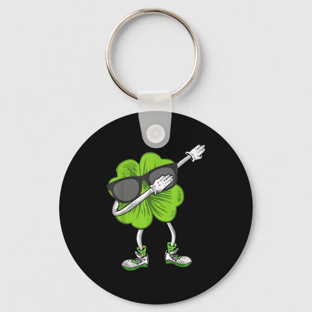 Dabbing Shamrock St Patrick's Day Funny Irish Boys Schlüsselanhänger (Vorderseite)