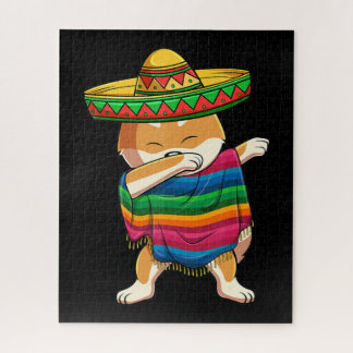 Dabbing Shiba Inu Poncho Sombrero Cinco De Mayo