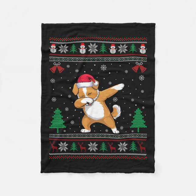 Dabbing Shichon Dog Weihnachtsmannmütze Boys Girls Fleecedecke (Vorderseite)