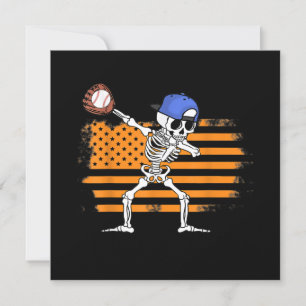 Dabbing Skeleton Baseball Funny Halloween Einladung
