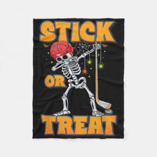 Dabbing Skeleton Eishockey Spieler Halloween Costu Fleecedecke