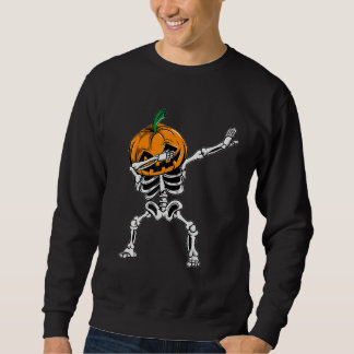 Dabbing Skeleton Halloween Ghost Party Costume Pum Sweatshirt