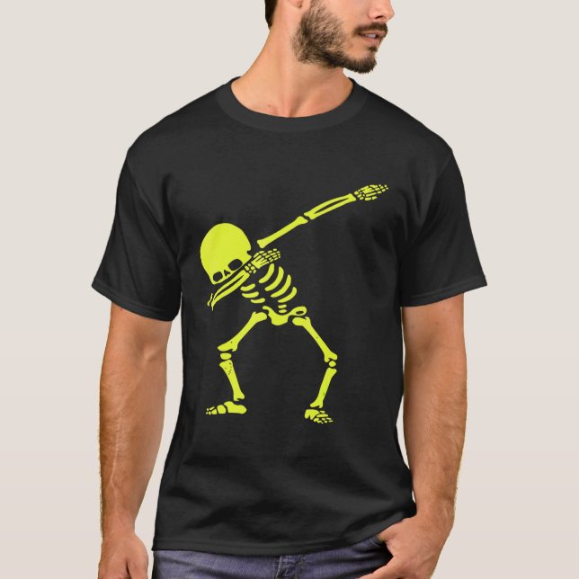 Dabbing Skeleton Halloween Radioactive Skeleton Co T-Shirt (Vorderseite)