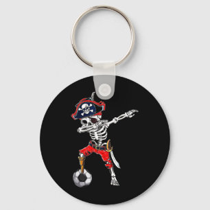 Dabbing Skeleton Pirate and Soccer Ll Halloween Co Schlüsselanhänger
