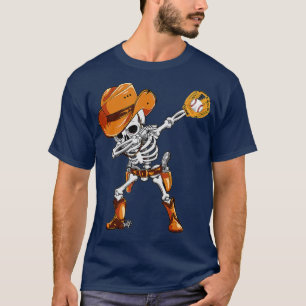 Dabbing Skeleton Pirate Halloween Baseball Player T-Shirt