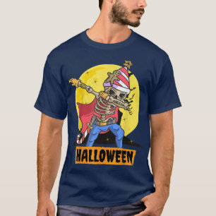 Dabbing Skeleton Pirate Halloween Funny Dab Kinder T-Shirt