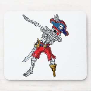 Dabbing Skeleton Pirate Halloween Kids Boys Men Gi Mousepad