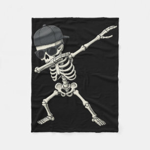 Dabbing Skeleton Pirate Halloween Kids Piratenflag Fleecedecke