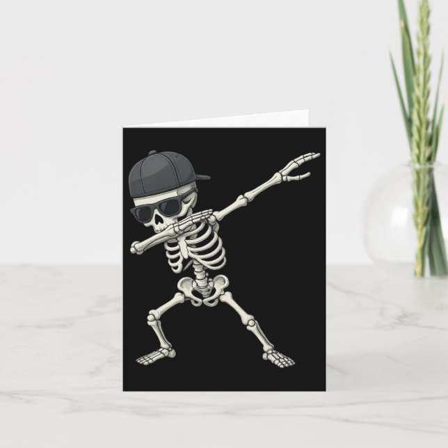 Dabbing Skeleton Pirate Halloween Kids Piratenflag Karte (Vorderseite)