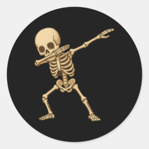 Dabbing Skeleton Pirate Halloween Kids Piratenflag Runder Aufkleber