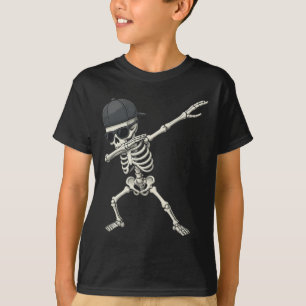 Dabbing Skeleton Pirate Halloween Kids Piratenflag T-Shirt