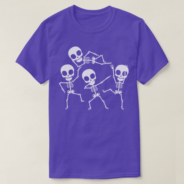 Dabbing Skeleton Tanzen Halloween Trick oder Trete T-Shirt (Design vorne)