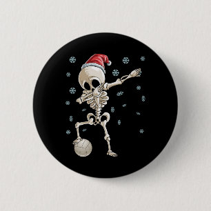 Dabbing Skeleton Volleyball Weihnachtszeit Weihnac Button