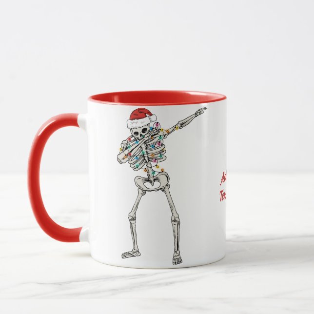 Dabbing Skeleton Weihnachten Weihnachtsfeiertag We Tasse (Links)