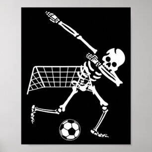 Dabbing-Skelett-Fußball-Humor-Lustiges-Halloween-G Poster