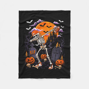 Dabbing-Skelett-Halloween-Kostüm-Fußballspieler Fleecedecke