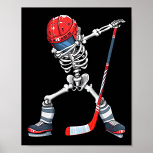Dabbing-Skelett-Hockey-Halloween-Kostüm Dab-Kinder Poster