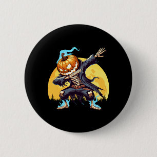 Dabbing-Skelett Kopfloser Kürbis Dab-Tanz-Jungs Button