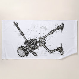 Dabbing-Skelett-Kunst – Lustiger Street-Style Strandtuch