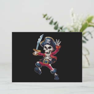 Dabbing-Skelett-Pirat-Halloween-Kinder-Jolly-Roger Einladung