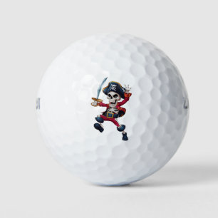 Dabbing-Skelett-Pirat-Halloween-Kinder-Jolly-Roger Golfball