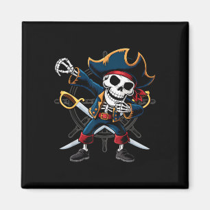 Dabbing-Skelett-Pirat-Halloween-Kinder-Jolly-Roger Magnet