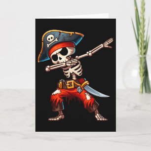 Dabbing-Skelett-Pirat-Halloween-Kinder-Pirat Karte