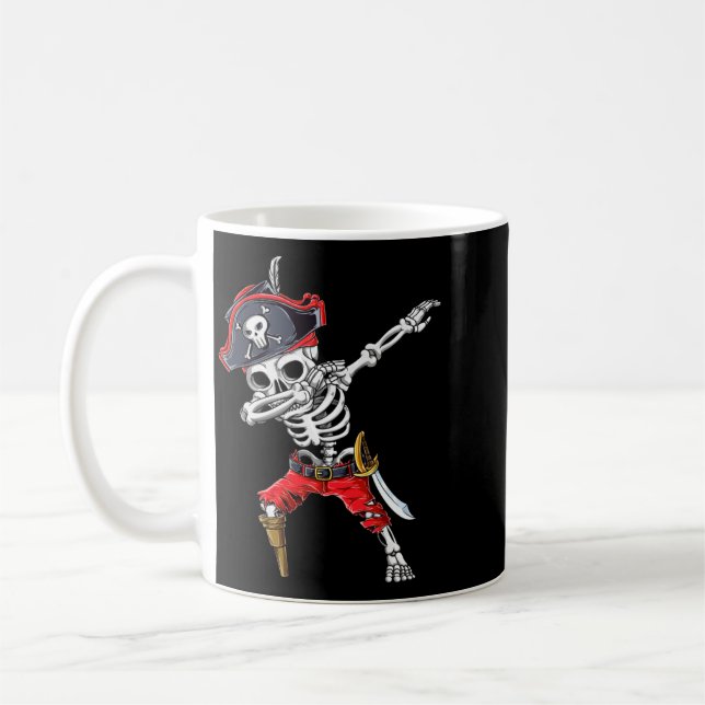 Dabbing-Skelett-Pirat Kaffeetasse (Links)