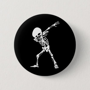 Dabbing-Skelett-Shirt - Lustiger Halloween-Dab-Sch Button