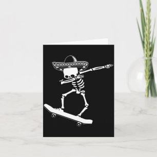 Dabbing-Skelett-Skateboard Dia De Los Muertos Karte