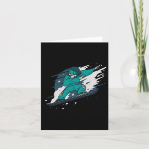 Dabbing Skelett Snowboarder Snowboard Snowboardin Karte