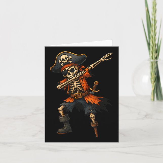 Dabbing Skeletts Piratenkostüm für Kinder Karte (Vorderseite)