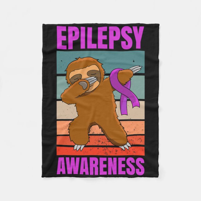 Dabbing Sloth Epilepsie Krampfanfälle Sensibilisie Fleecedecke (Vorderseite)