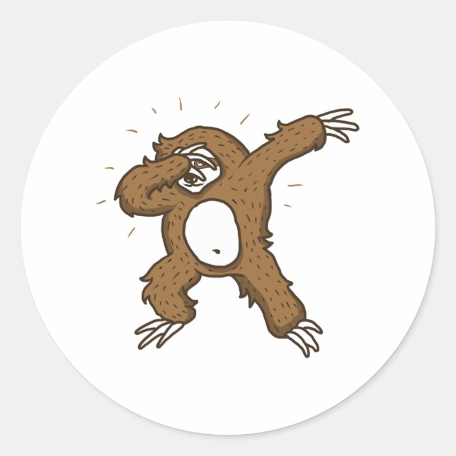 Dabbing Sloth Sticker (Vorderseite)