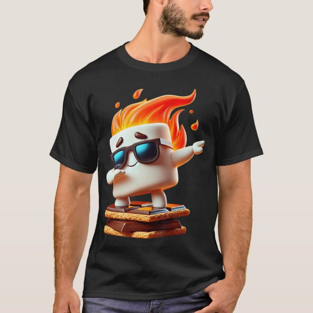 Dabbing Smore Marshmallow Niedlich Dab Dance Campi T-Shirt (Vorderseite)