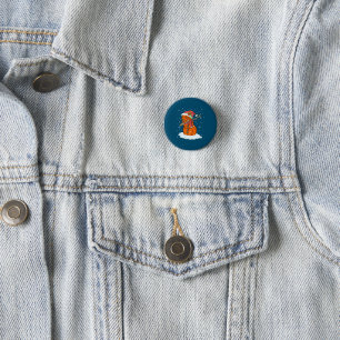 Dabbing Snowman Basketball Ball T-Shirt Weihnachts Button