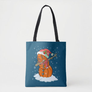 Dabbing Snowman Basketball Ball T-Shirt Weihnachts Tasche