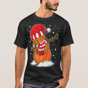 Dabbing Snowman Basketball Ball Weihnachten Weihna T-Shirt