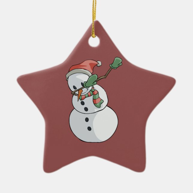 Dabbing Snowman Funny Christmas Wohngestaltung Keramik Ornament (Vorne)