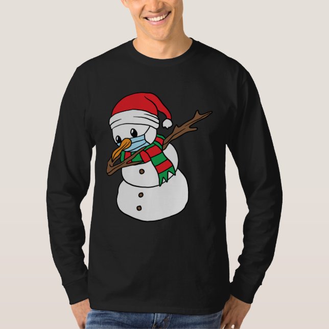 Dabbing Snowman Mask Xmas Dab Christmas Santa T-Shirt (Vorderseite)