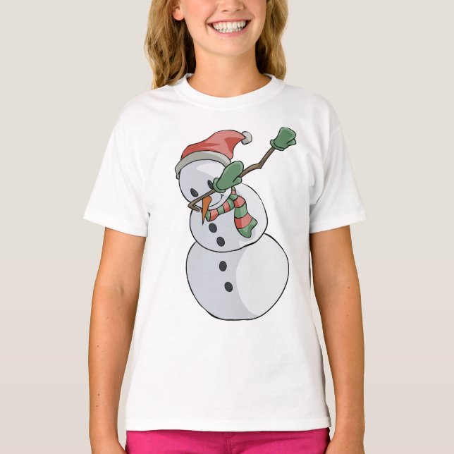 Dabbing Snowman T - Shirt Weihnachten (Vorderseite)