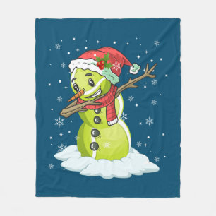 Dabbing Snowman Tennis Ball T-Shirt Weihnachten We Fleecedecke