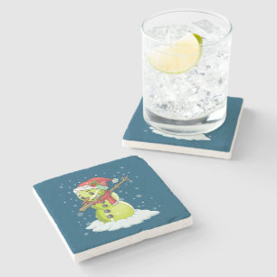 Dabbing Snowman Tennis Ball T-Shirt Weihnachten We Steinuntersetzer