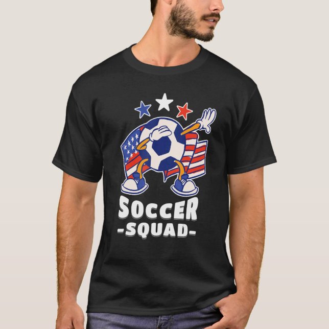 Dabbing Soccer Ball American Flag Soccer Squad 1 T-Shirt (Vorderseite)